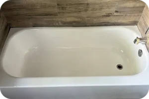 Beautifully restored bathtub with a premium white refinished surface