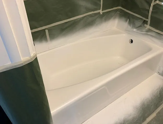 After comparison of sink reglazing showing flawless transformation